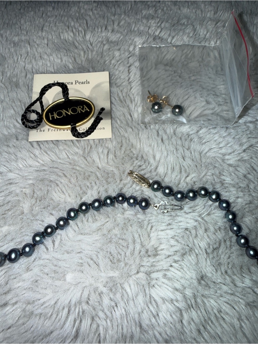 Honora Silver-Gray Freshwater Pearl Necklace with Stud Earrings
